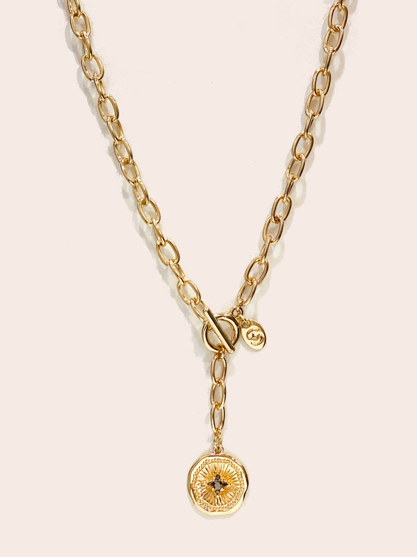 Zita brass necklace